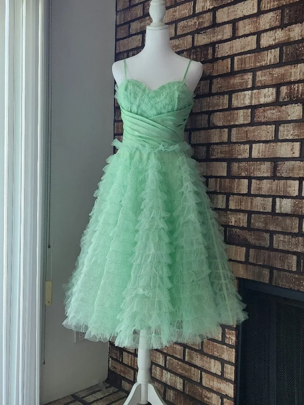 mint green swing dress SOLERSUN Plus Size Women's Summer Elegant Mint Green One Shoulder Short Dress, Asymmetric Mesh Mesh Flower A-Line Swing Dress For Wedding Guest Party Prom